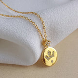 925 Silver 18k Chain Zircon Crown Pendant Necklace