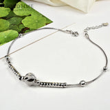 925 Sterling Silver Anklet Frosted Ball Round Beads Anklet Women Ankle Bracelet