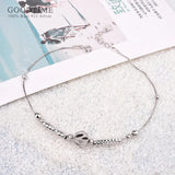 925 Sterling Silver Anklet Frosted Ball Round Beads Anklet Women Ankle Bracelet