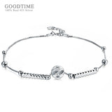 925 Sterling Silver Anklet Frosted Ball Round Beads Anklet Women Ankle Bracelet