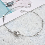 925 Sterling Silver Anklet Hollow Ball Anklet Beads Ankle Bracelet Foot Chain