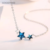 925 Sterling Silver Zircon Star Pendant Chain Women Necklace