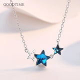 925 Sterling Silver Zircon Star Pendant Chain Women Necklace