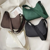 Purple Retro Nylon Shoulder Bag Women Handbag
