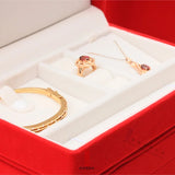Red Velvet Jewelry Sets Display Box for Wedding or Birthday