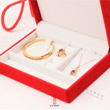 Red Velvet Jewelry Sets Display Box for Wedding or Birthday