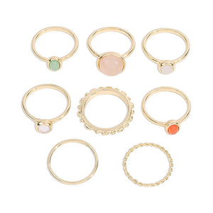 Personality Resin Joint Combination Ring Set for Women
