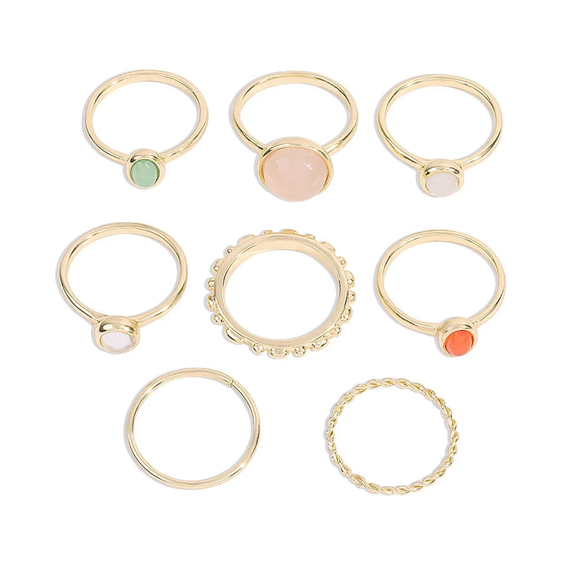 Personality Resin Joint Combination Ring Set for Women