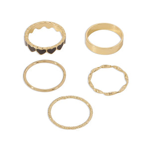 Geometric Oil Dripping Love Joint Ring