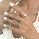 Geometric Oil Dripping Love Joint Ring