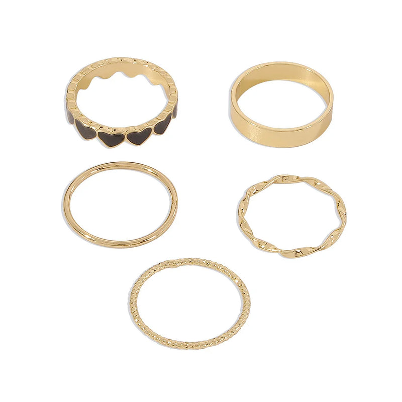 Geometric Oil Dripping Love Joint Ring