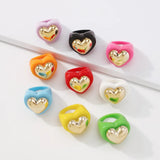 Resin Love Ring Hip Hop Red Candy Ring Joint Ring