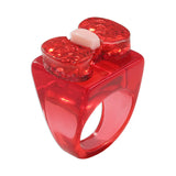 Resin Transparent Ring Women's Candy Sequin Bow Ring