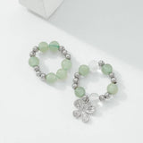Beaded Flower Sweet Elastic Ring