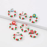 Christmas Beaded Snowman Tree Hand Ornament Ring