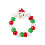 Christmas Beaded Snowman Tree Hand Ornament Ring