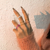 R0734 Alloy Resin Plain Ring Street Style Photography Minimalist Ring