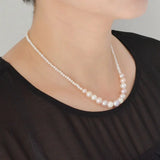 Rainbow Pearl Necklace Freshwater Round Wedding Bridal Jewelry