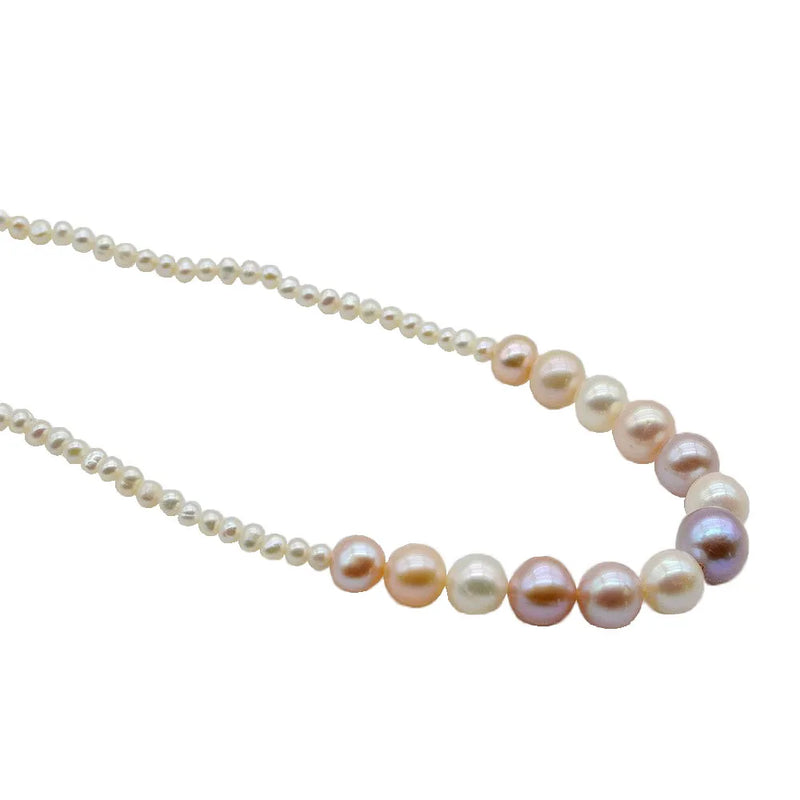 Rainbow Pearl Necklace Freshwater Round Wedding Bridal Jewelry