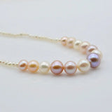 Rainbow Pearl Necklace Freshwater Round Wedding Bridal Jewelry