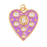 Rainbow Zircon Heart Shape Enamel Charm Pendants