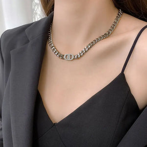 Thick Cuban Chain Necklace for Women Girls Pig Nose Punk Hip Hop