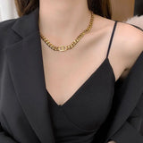 Thick Cuban Chain Necklace for Women Girls Pig Nose Punk Hip Hop