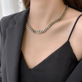 Thick Cuban Chain Necklace for Women Girls Pig Nose Punk Hip Hop