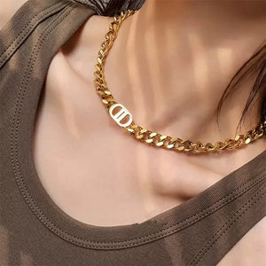 Thick Cuban Chain Necklace for Women Girls Pig Nose Punk Hip Hop