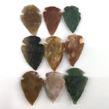 Raw Ore Gems Indian Agates Arrow Necklace Pendant Healing Stone Pendants 6pcs