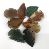 Raw Ore Gems Indian Agates Arrow Necklace Pendant Healing Stone Pendants 6pcs
