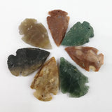 Raw Ore Gems Indian Agates Arrow Necklace Pendant Healing Stone Pendants 6pcs