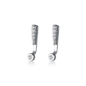 Real 925 Silver Earrings Exclamation Mark Big Studs