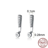 Real 925 Silver Earrings Exclamation Mark Big Studs