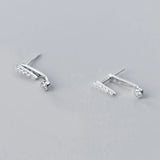 Real 925 Silver Earrings Exclamation Mark Big Studs