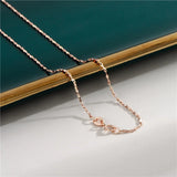 925 Silver Chain Necklaces Rose Plated for Women