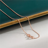 925 Silver Chain Necklaces Rose Plated for Women