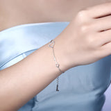 925 Silver Key Bracelet Heart Chain Gift