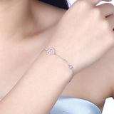 925 Silver Key Bracelet Heart Chain Gift