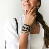Real Leather Bracelet Women Punk Bangle Adjustable Bohemia Male Jewelry