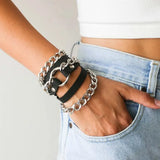 Real Leather Bracelet Women Punk Bangle Adjustable Bohemia Male Jewelry