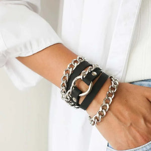 Real Leather Bracelet Women Punk Bangle Adjustable Bohemia Male Jewelry