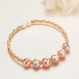 Freshwater Pearl Bracelet For Women Natural Pearls Open Mouth Bangle