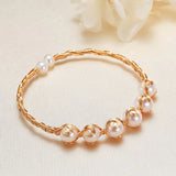 Freshwater Pearl Bracelet For Women Natural Pearls Open Mouth Bangle