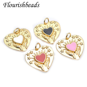 Heart Shape Enamel Charms Pendant for Bracelet Making