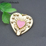 Heart Shape Enamel Charms Pendant for Bracelet Making
