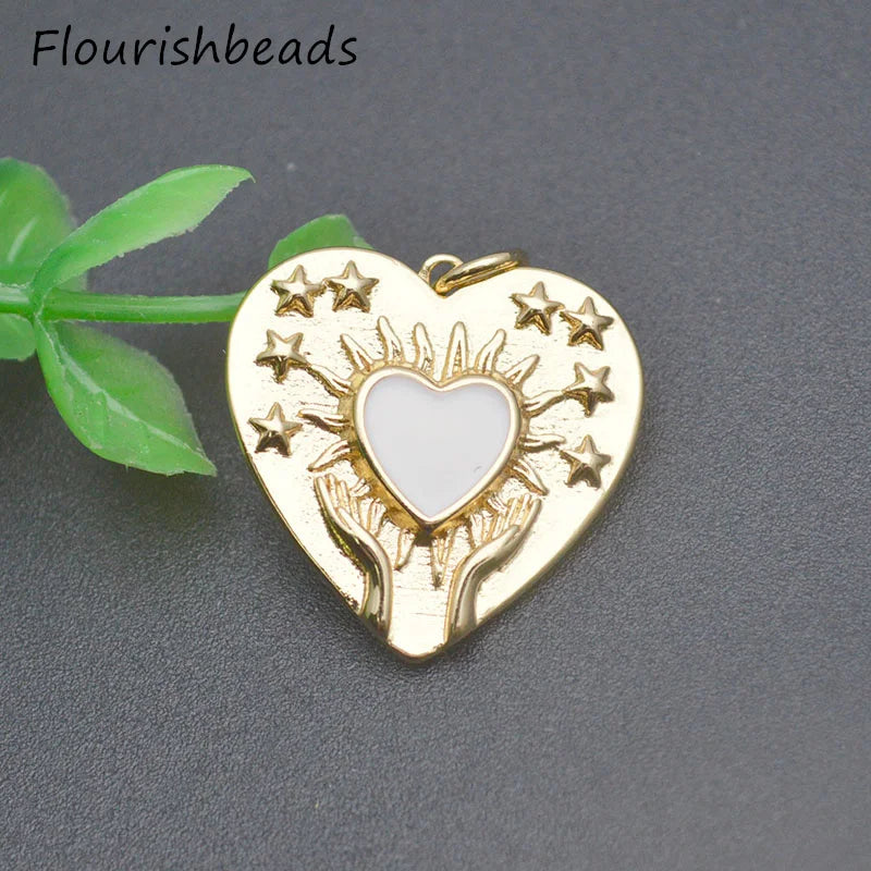Heart Shape Enamel Charms Pendant for Bracelet Making