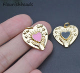 Heart Shape Enamel Charms Pendant for Bracelet Making