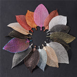 Real Leaves Long Pendant Alloy Leaf Charms Bohemian DIY Necklace Earrings