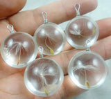 Dandelion Seed Glass Ball Necklace Glass Bead Jewelry